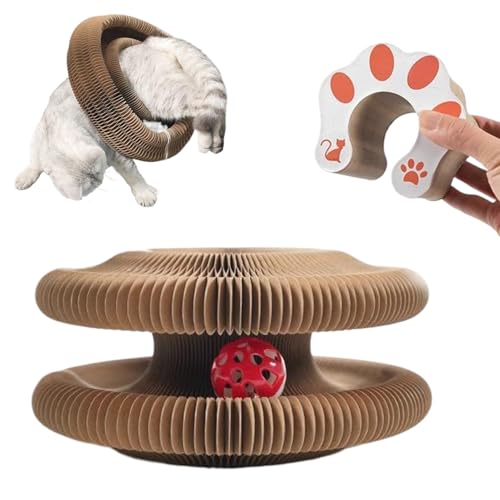 Doukesh Kratzbaum für Katzen mit Glocke, Kratzbaum, Karton, interaktiv, faltbar, Kratzbaum aus Karton, kratzfest und langlebig, mehrere Formänderungen Doukesh Kratzbaum für Katzen mit Glocke, Kratzbaum, Karton, interaktiv, faltbar, Kratzbaum aus Karton, kratzfest und langlebig, mehrere Formänderungen von Doukesh