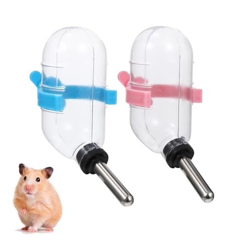 Hamster 2 Stück Trinkflasche, Hamster Trinken Waterers, hängender Wasserspender für Kleintiere, Automatischer Wasserspender Für Hamster, Kaninchen, Meerschweinchen, Eichhörnchen, Kleintiere. von Doukesh