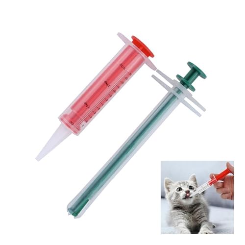 Pet Pill Pillenspender für Katzen Spritze für Haustiere Medizinische Haustiere Wiederverwendbarer Spender Pet Pillenspritze für Flüssige Pillen Kapsel Katzen Hunde 2 Stück von Doukesh