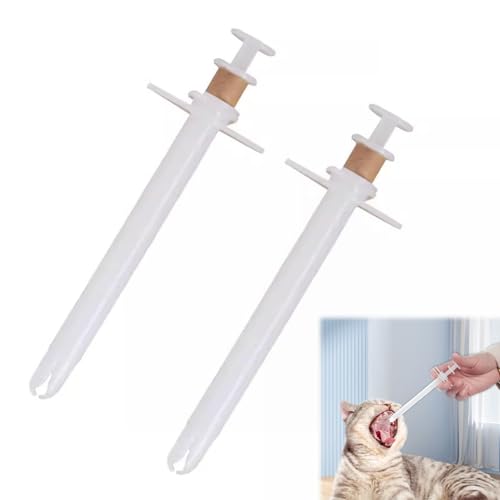 Tabletteneingeber Katze, Tablette Feeder, Medikamenten Feeder, Haustier Medikamenten Spritze, Wiederverwendbare, Pet Pusher Spritze, Haustier Pille Shooter Für Katzen Und Kleine Hunde, 2 Stück von Doukesh