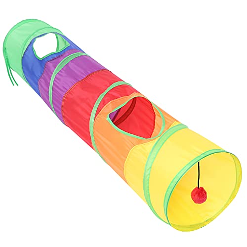 Pet Tube zusammenklappbares Spielspielzeug für den Innenbereich, Spielzeug für Puzzle, Training und , mit Ball und Löchern von Doumneou