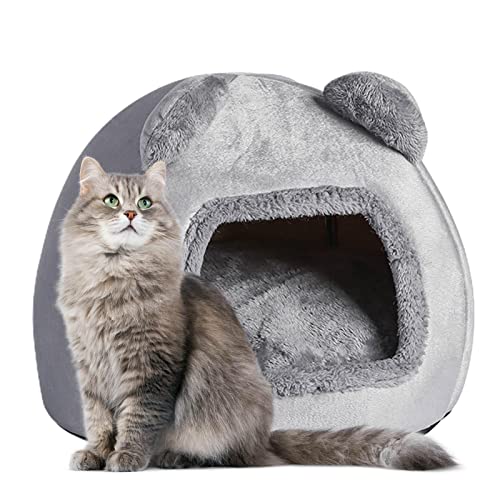 Dous Katzenhöhle - Katzennestbett mit wasserdichtem Boden | Kreatives Katzenbett in Form von Pandaohren für kleine Hunde und Katzen, bequem und weich von Dous