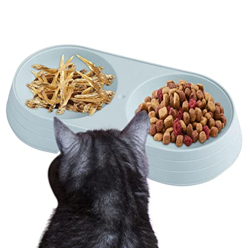 Dous Katzennäpfe für Futter und Wasser | Macaron Elevated Cat Double Bowl - Hundenapf Hundenapf Rutschfester Hundenapf für kleine mittelgroße Hunde und Haustiere von Dous
