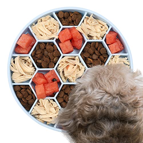 Dous Slow Feeding Hundenapf - Verhindert Schlucken und Erbrechen mit sechseckiger Wabe - Hundefutternäpfe Hundeteller für Welpen/große/mittelgroße/kleine Hunde/kleine Rassen Slow Feeder von Dous