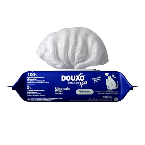 DOUXO Skin & Coat SPA – Ultra-Safe* Feuchttücher für Hund und Katze, 100 Tücher, entfernt Tränen- und Speichelrückstände, erfrischt das Fell und hinterlässt angenehmen Duft, hautfreundliche Rezeptur DOUXO Skin & Coat SPA – Ultra-Safe* Feuchttücher für Hund und Katze, 100 Tücher, entfernt Tränen- und Speichelrückstände, erfrischt das Fell und hinterlässt angenehmen Duft, hautfreundliche Rezeptur von Douxo