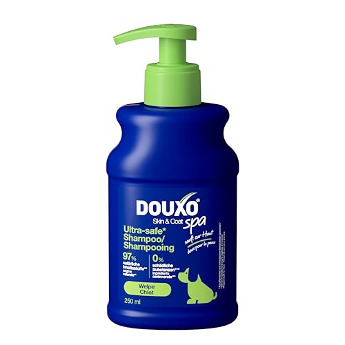DOUXO Skin & Coat SPA – Ultra-Safe* Welpen-Shampoo, 250 ml, reinigt, spendet Feuchtigkeit und schützt das empfindliche Fell von Welpen, hinterlässt das Fell besonders weich, hautfreundliche Formel von Douxo