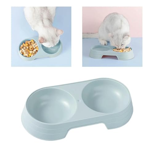 Tragbare Doppel-Katzennäpfe für Tierfutter, Futterbehälter, Getränkeschalen für kleine von Doversky
