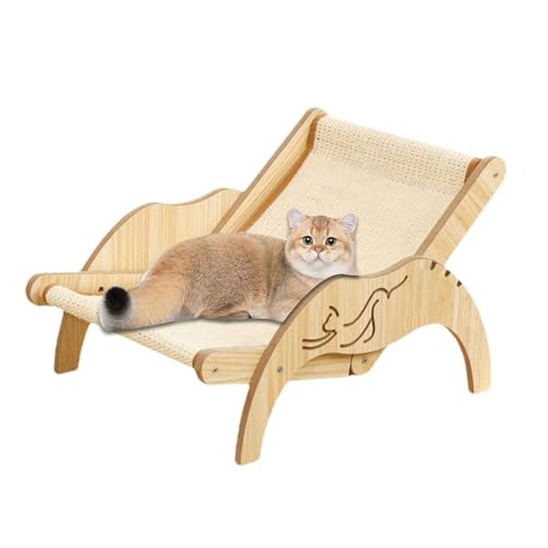 Cat Sisal Chair, Balkon Katzenliege Katzensofa | Katze Strandstuhl Holz, Sisalteppich Katzen Hängematte | Betten, Decken & Möbel für Katzen | Katzen Kratzbrett Schrankbett von Dovxk
