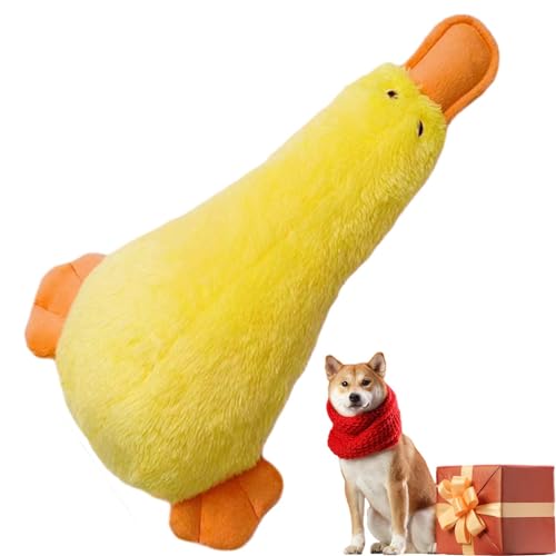 Dovxk Kauspielzeug für Hunde mit Ente, Kauspielzeug für Hunde mit quietschender Ente | Quietschendes Haustier-Beißtraining-Kauspielzeug | Weiches Hundespielzeug, zahnendes Haustierspielzeug, sicheres von Dovxk