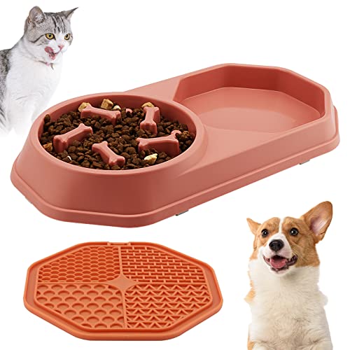 Anti Schling Napf Hund,Doweiss Multifunktional Hundenapf Langsame Fütterung Mit Leckmatte Hund Slow Feeder Dog Bowl von Doweiss