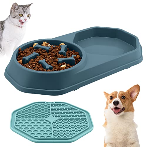 Anti Schling Napf Hund,Doweiss Multifunktional Hundenapf Langsame Fütterung Mit Leckmatte Hund Slow Feeder Dog Bowl von Doweiss