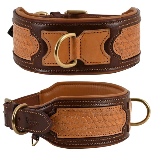 DowgClub Hundehalsband "Incise"-Serie, handgefertigt, handgeschnitzt, Western-Stil, geschmackvolles Werkzeug, echtes Zaumleder, weiche Kissenpolsterung (Sienna-Braun, 6,3 cm breit (passend für DowgClub Hundehalsband "Incise"-Serie, handgefertigt, handgeschnitzt, Western-Stil, geschmackvolles Werkzeug, echtes Zaumleder, weiche Kissenpolsterung (Sienna-Braun, 6,3 cm breit (passend für von DowgClub