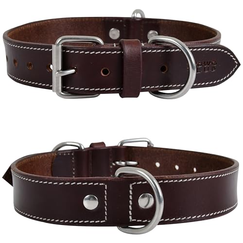 DowgClub Hundehalsband aus Leder für kleine Hunde, braunes Hundehalsband mit Doppel-D-Ringen, echtes Vollnarbenleder, strapazierfähig, verstellbar, ultraweich, geschmeidig, bequem (S (27,9 cm - 35,6 DowgClub Hundehalsband aus Leder für kleine Hunde, braunes Hundehalsband mit Doppel-D-Ringen, echtes Vollnarbenleder, strapazierfähig, verstellbar, ultraweich, geschmeidig, bequem (S (27,9 cm - 35,6 von DowgClub