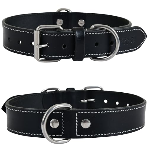 DowgClub Hundehalsband aus Leder für kleine Hunde, schwarzes Hundehalsband mit Doppel-D-Ringen, echtes Vollnarbenleder, strapazierfähig, verstellbar, ultraweich, geschmeidig, bequem (S (27,9 cm - 35,6 DowgClub Hundehalsband aus Leder für kleine Hunde, schwarzes Hundehalsband mit Doppel-D-Ringen, echtes Vollnarbenleder, strapazierfähig, verstellbar, ultraweich, geschmeidig, bequem (S (27,9 cm - 35,6 von DowgClub