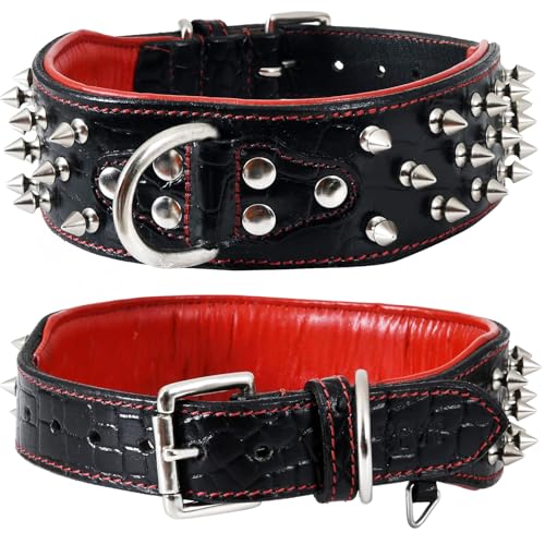 DowgClub Hundehalsband aus hochwertigem Echtleder, Krokodilmuster, Gator-Design, Vollnarben, strapazierfähig, exotisch, unverwechselbar, 5,1 cm breit (Onyx-Schwarz, Größe L (passend für Halsumfang 47 DowgClub Hundehalsband aus hochwertigem Echtleder, Krokodilmuster, Gator-Design, Vollnarben, strapazierfähig, exotisch, unverwechselbar, 5,1 cm breit (Onyx-Schwarz, Größe L (passend für Halsumfang 47 von DowgClub