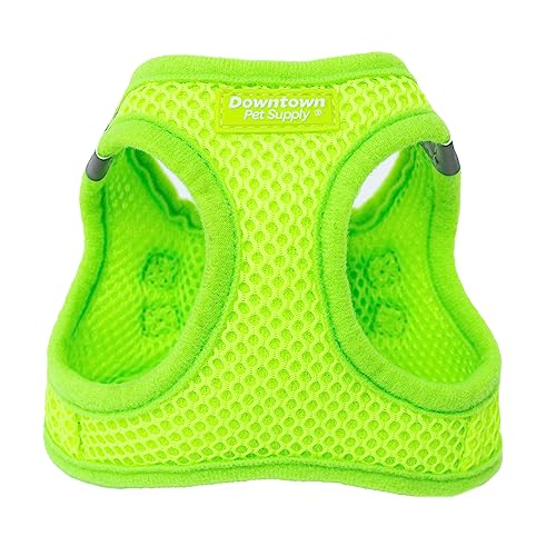 Downtown Pet Supply,Hundegeschirr für kleine Hunde gegen Ziehen,Step in Hundegeschirr,Gepolstertes Netzgewebe Hundeweste mit reflektierendem Saum,Atomic Yellow,XXS von Downtown Pet Supply