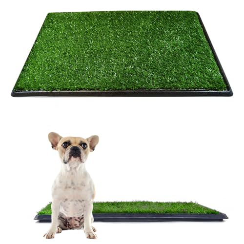 Downtown Pet Supply Hunde-Grasunterlage mit Tablett, 16 x 20 – Töpfchensystem für Hunde im Freien und drinnen mit austauschbarem Kunstrasen – Tragbares und wasserdichtes Rasen-Hundetöpfchen von Downtown Pet Supply