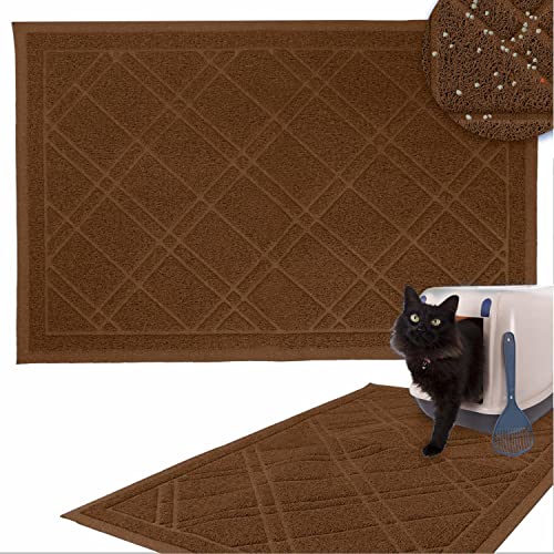 Downtown Pet Supply Non-Slip Padded Mesh Kitty Litter Mat Trapping Tray for Cats and Kittens (Brown, Large) von Downtown Pet Supply