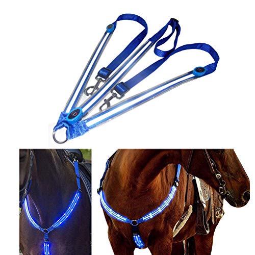 LED Pferdegeschirr,Pferdegeschirr Pferde Brustgurt Robuste und Komfortable Sicherheitsausrüstung Beste Sichtbarkeit beim Reiten für sichtbares Pferd von Dowoa