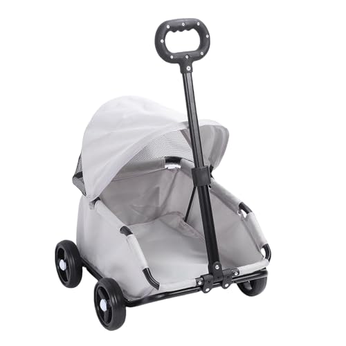 Dpofirs Haustierwagen, Hundewagen für Kleine Hunde Katzen, Faltbarer Spazierkarton Zum Campingeinkauf, den Transport von Lebensmitteln, Wasserdicht, Multifunktional (Gray) von Dpofirs