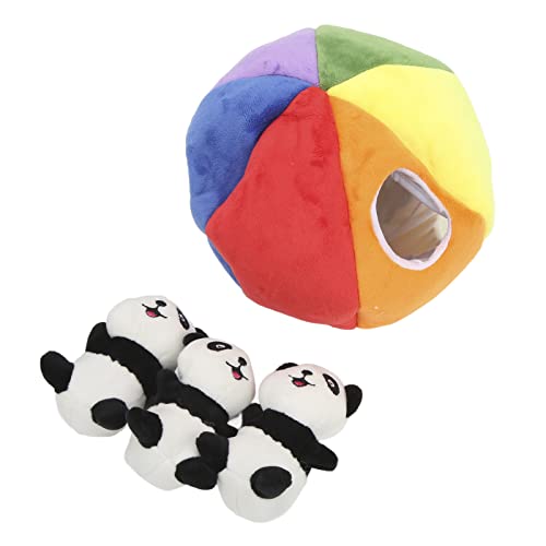 Dpofirs Interaktives Hundespielzeug, Versteck- und Suchaktivität Plüsch-Faultier-Hundespielzeug, Plüsch-Hundepuzzle-Spielzeug mit 3 Pandas für Hunde von Dpofirs