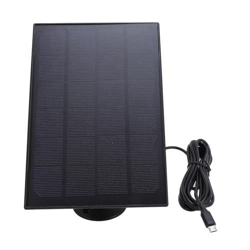 Dpofirs Solarpanel für die Vogelfutterkamera, Türklingelkamera Solarpanel 2 in 1 9,84 Fuß Kabel 360 Grad USB C 8w für Outdoor (Black) von Dpofirs