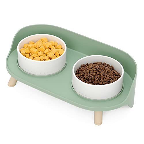 Erhöhte Katzenfutternäpfe, Erhöhte Keramik-Katzennäpfe für Futter und Wasser, Keramik-Hunde-Katzen-Wassernäpfe Stehen Verstellbarer Katzennapf für Mittelgroße und Kleine Hunde und Katzen (Grün) Erhöhte Katzenfutternäpfe, Erhöhte Keramik-Katzennäpfe für Futter und Wasser, Keramik-Hunde-Katzen-Wassernäpfe Stehen Verstellbarer Katzennapf für Mittelgroße und Kleine Hunde und Katzen (Grün) von Dpofirs