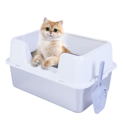 Katzentoilette aus Edelstahl, Extra Große Katzentoilette, Leicht zu Reinigen, Antihaftbeschichtet, Auslaufsicher, Geruchsreduzierend, Geräumig, Große Katzentoilette aus Metall, Katzentoilette aus Edelstahl, Extra Große Katzentoilette, Leicht zu Reinigen, Antihaftbeschichtet, Auslaufsicher, Geruchsreduzierend, Geräumig, Große Katzentoilette aus Metall, von Dpofirs