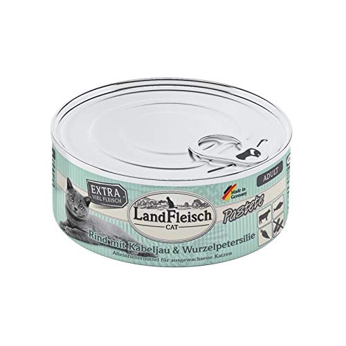 LandFleisch Cat Adult Pastete Rind, Kabeljau, Wurzelpetersilie 100g (Menge: 6 je Bestelleinheit) von Dr. Alders Landfleisch Cat