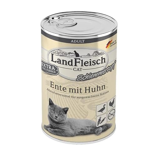 Landfleisch LaFl. Cat Topf Ente+Huhn 400gD von Dr. Alders Landfleisch Cat