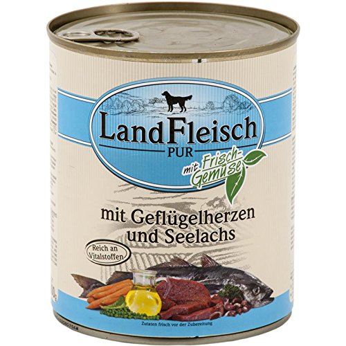 Landfleisch Dog Pur Geflügelherzen&Seelachs 800g von Dr. Alders