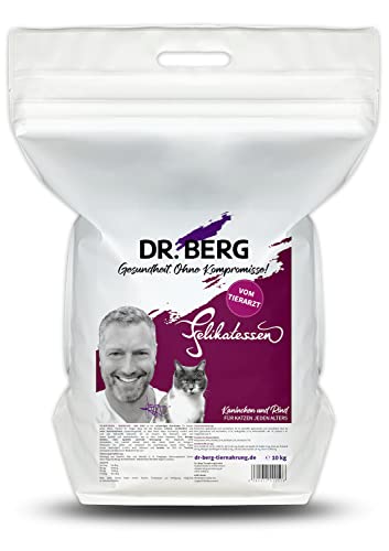 Dr. Berg FELIKATESSEN Kaninchen & Rind - getreidefreies, hypoallergenes Katzenfutter - Trockenfutter für Katzen Aller Altersstufen - extra verträglich und lecker durch natürliche Zutaten (10 kg) von Dr. Berg