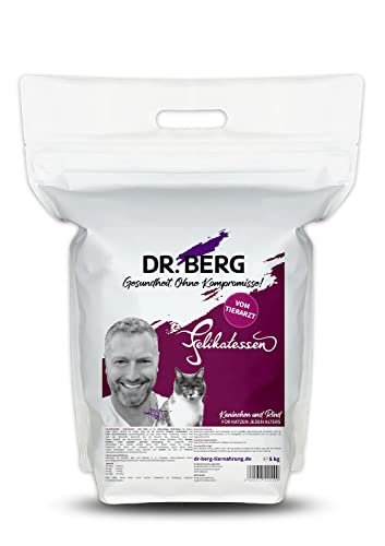 Dr. Berg FELIKATESSEN Kaninchen & Rind - getreidefreies, hypoallergenes Katzenfutter - Trockenfutter für Katzen Aller Altersstufen - extra verträglich und lecker durch natürliche Zutaten (5 kg) von Dr. Berg