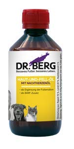 Dr. Berg Haut-UND-Fell-ÖL mit Nachtkerzenöl: Nahrungsergänzung für Hunde und Katzen mit Haut- und Fellproblemen - gesund und verträglich durch hochwertige, natürliche Zutaten - auch für Barf - 250 ml von Dr. Berg