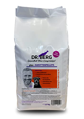Dr. Berg Plus-KAROTTENPELLETS für Hunde: Ergänzungsfutter für Hunde mit Magen-Darm-Problemen, Hautproblemen oder zur Gewichtsreduktion (2,5 kg) von Dr. Berg