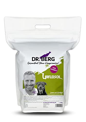 Dr. Berg URFLEISCH Lamm & Kartoffel - Getreidefreies, hypoallergenes Hundefutter - Trockenfutter mit viel FRISCHFLEISCH - extra verträglich und lecker durch natürliche Zutaten (5 kg) von Dr. Berg