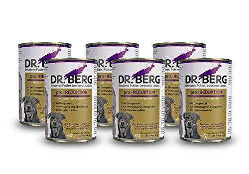 Dr. Berg pro-REDUKTION Nassfutter für Hunde: Diätfutter bei Übergewicht & Diabetes (6 x 400 g) von Dr. Berg