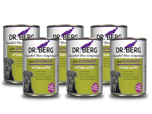 Dr. Berg pro-SCHONKOST Nassfutter für Hunde: Diätfutter bei Magen-Darm-Problemen & Durchfall (6 x 400 g) von Dr. Berg