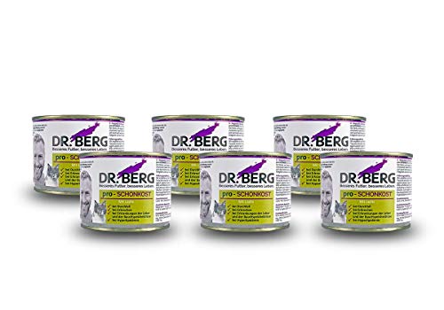 Dr. Berg pro-SCHONKOST Nassfutter für Katzen: Diätfutter bei Magen-Darm-Problemen & Durchfall (6 x 190 g) von Dr. Berg