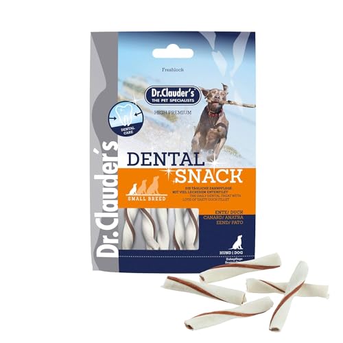 DR.CLAUDER’S - Dental Snack - Small Breed | Bissfeste Kaustange mit 100% Fleisch für kleine bis mittelgroße, ausgewachsene Hunde. Zuckerfreier Hundesnack im Frischebeutel | 80g Ente von Dr. Clauder's