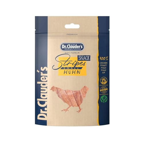 DR.CLAUDER'S - Stripes Snack Small | Leicht verdauliche Snacks aus 95% Fleisch mit Inulin für Hunde und Katzen. Schonend dampftrocknete Leckerlis im Frischebeutel | 80g Huhn DR.CLAUDER'S - Stripes Snack Small | Leicht verdauliche Snacks aus 95% Fleisch mit Inulin für Hunde und Katzen. Schonend dampftrocknete Leckerlis im Frischebeutel | 80g Huhn von Dr. Clauder's