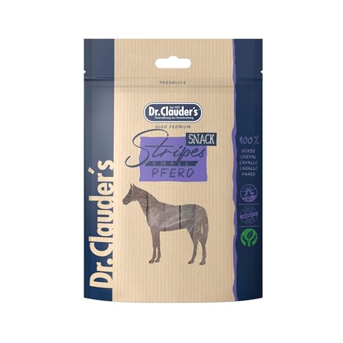 DR.CLAUDER'S - Stripes Snack Small | Leicht verdauliche Snacks aus 95% Fleisch mit Inulin für Hunde und Katzen. Schonend dampftrocknete Leckerlis im Frischebeutel | 80g Pferd DR.CLAUDER'S - Stripes Snack Small | Leicht verdauliche Snacks aus 95% Fleisch mit Inulin für Hunde und Katzen. Schonend dampftrocknete Leckerlis im Frischebeutel | 80g Pferd von Dr. Clauder's