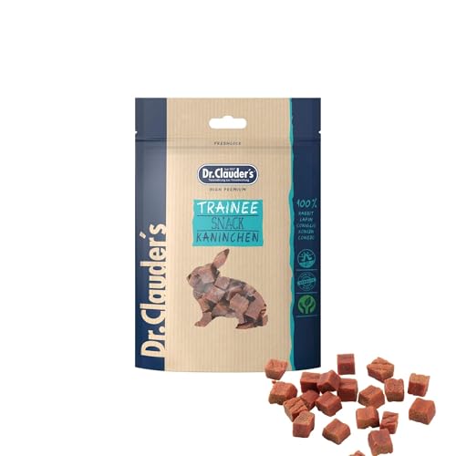 DR.CLAUDER'S - Trainee Snack | Leicht verdauliche Snacks aus 95% Fleisch mit Inulin für Hunde und Katzen. Schonend dampftrocknete Leckerlis im Frischebeutel | 80g Kaninchen DR.CLAUDER'S - Trainee Snack | Leicht verdauliche Snacks aus 95% Fleisch mit Inulin für Hunde und Katzen. Schonend dampftrocknete Leckerlis im Frischebeutel | 80g Kaninchen von Dr. Clauder's