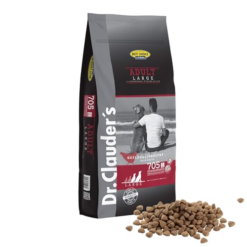 DR.CLAUDER’S - Best Choice Adult Large | Trockenfutter für große, ausgewachsene Hunde zur Unterstützung von Knochen und Gelenken. Weizenfreies Alleinfutter im Beutel | 12,5kg Geflügel von Dr.Clauder´s
