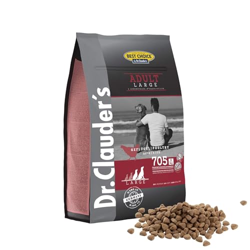 DR.CLAUDER’S - Best Choice Adult Large | Trockenfutter für große, ausgewachsene Hunde zur Unterstützung von Knochen und Gelenken. Weizenfreies Alleinfutter im Beutel | 4kg Geflügel von Dr.Clauder´s
