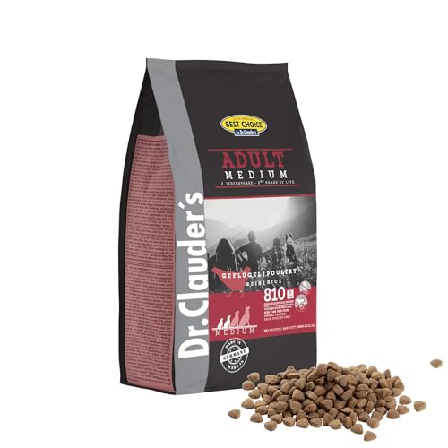 DR.CLAUDER’S - Best Choice Adult Medium | Trockenfutter für kleine und mittelgroße, ausgewachsene Hunde zur Unterstützung der Verdauung. Weizenfreies Alleinfutter im Beutel | 4kg Geflügel von Dr.Clauder´s