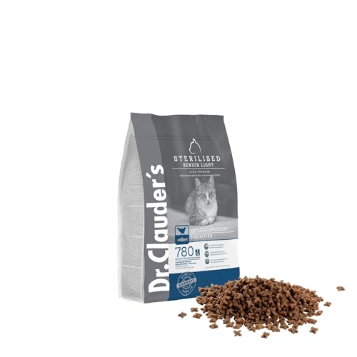 DR.CLAUDER'S - High Premium Sterilised/Senior/Light | Trockenfutter für sterilisierte, ältere oder übergewichtige Katzen. Weizenfreies Alleinfutter im Beutel | 400g Geflügel&Fisch von Dr.Clauder´s