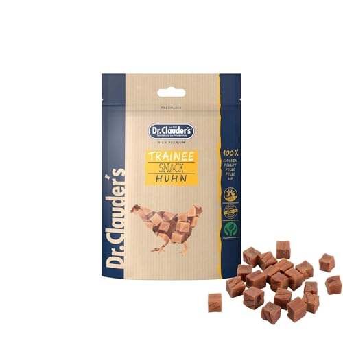 DR.CLAUDER'S - Trainee Snack | Leicht verdauliche Snacks aus 95% Fleisch mit Inulin für Hunde und Katzen. Nährstoffreiche Leckerlis im Frischebeutel | 80g Huhn DR.CLAUDER'S - Trainee Snack | Leicht verdauliche Snacks aus 95% Fleisch mit Inulin für Hunde und Katzen. Nährstoffreiche Leckerlis im Frischebeutel | 80g Huhn von Dr.Clauder´s