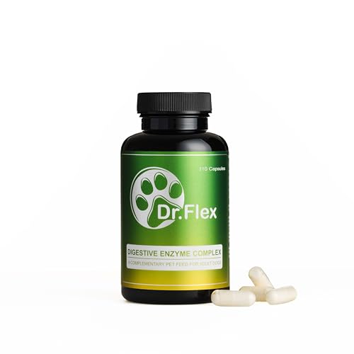 Dr. Flex Probiotika für Hunde – 110 Kapseln – Magen-Darmflora Aufbau mit Lactobacillus Acidophilus & Enzym-Komplex (Lipase, Cellulase, Protease) – Unterstützung bei Verdauungsstörungen von Dr. Flex