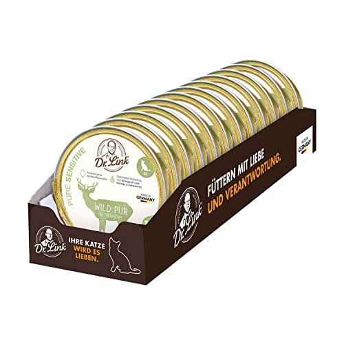 Dr. Link® Pure Sensitive 12x85g Premium-Nassfutter für Katzen: Wild pur | getreidefrei | 100% Single-Protein von Dr. Link VET PETCARE